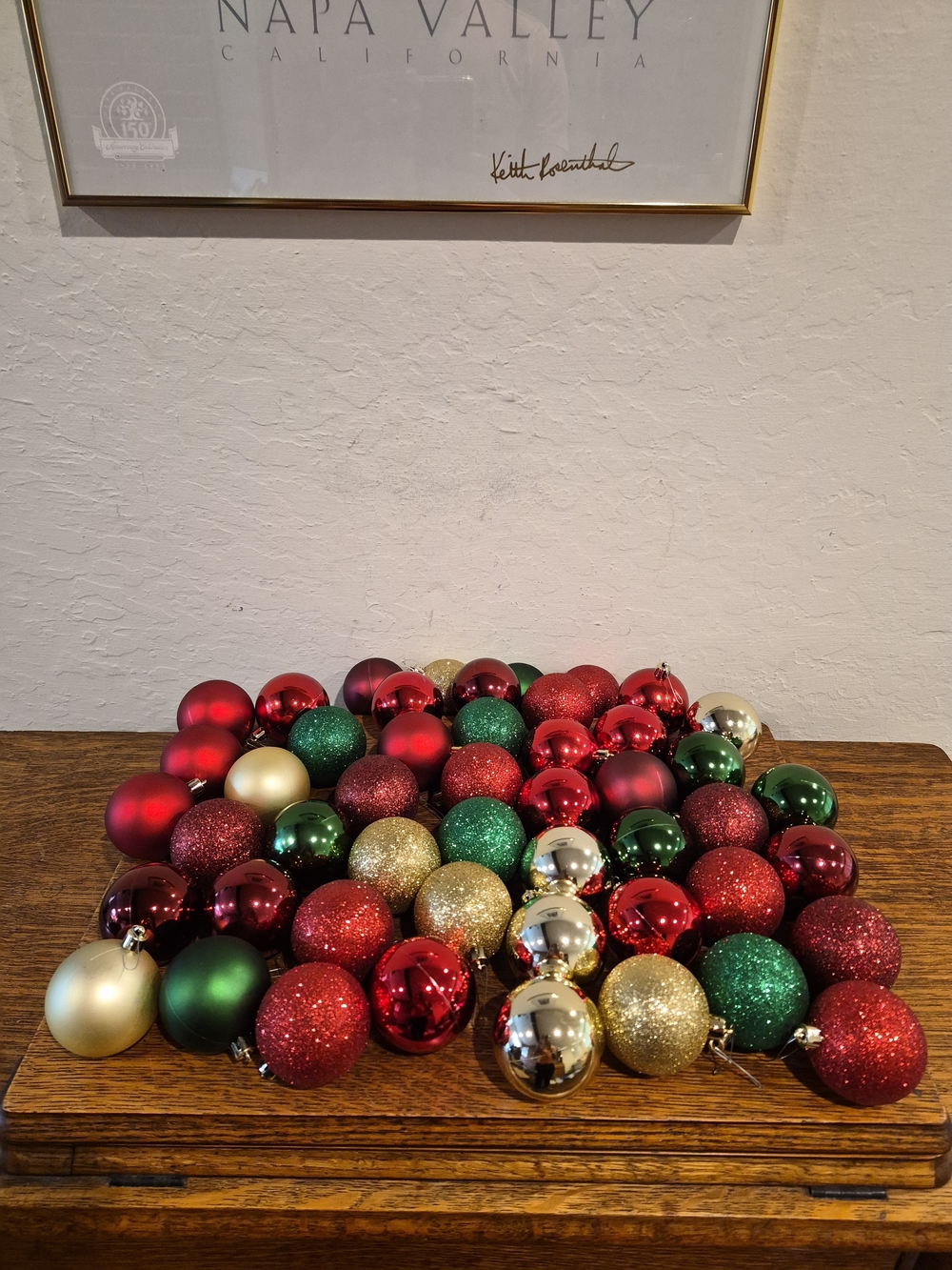 Festive Mixed Christmas Ornament Set - Red, Green & Gold